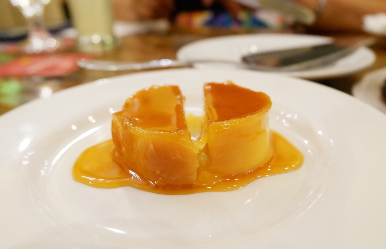 Filipino creme caramel leche flan