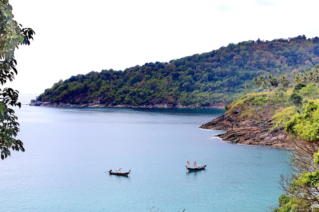 Long-tail boats at Freedom Beach in Phuket