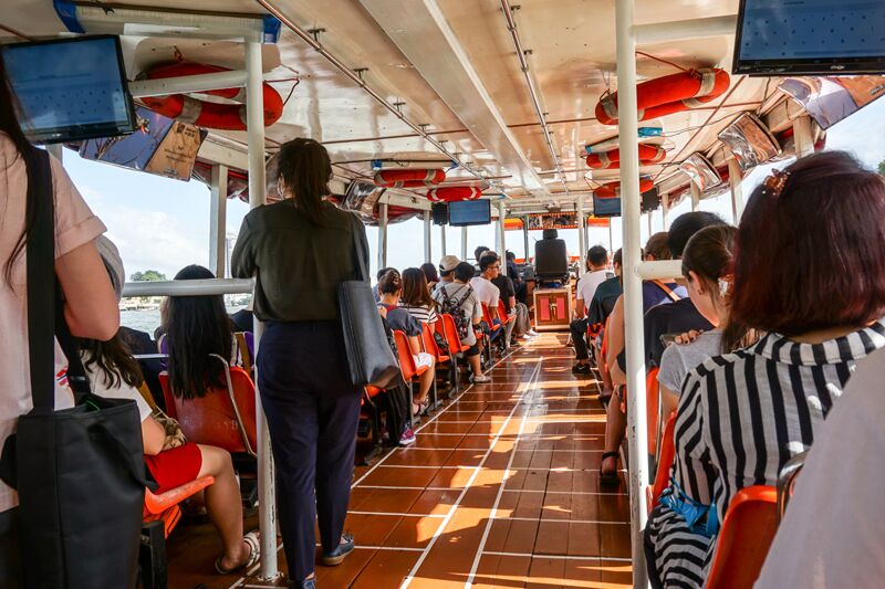 People on a river boat