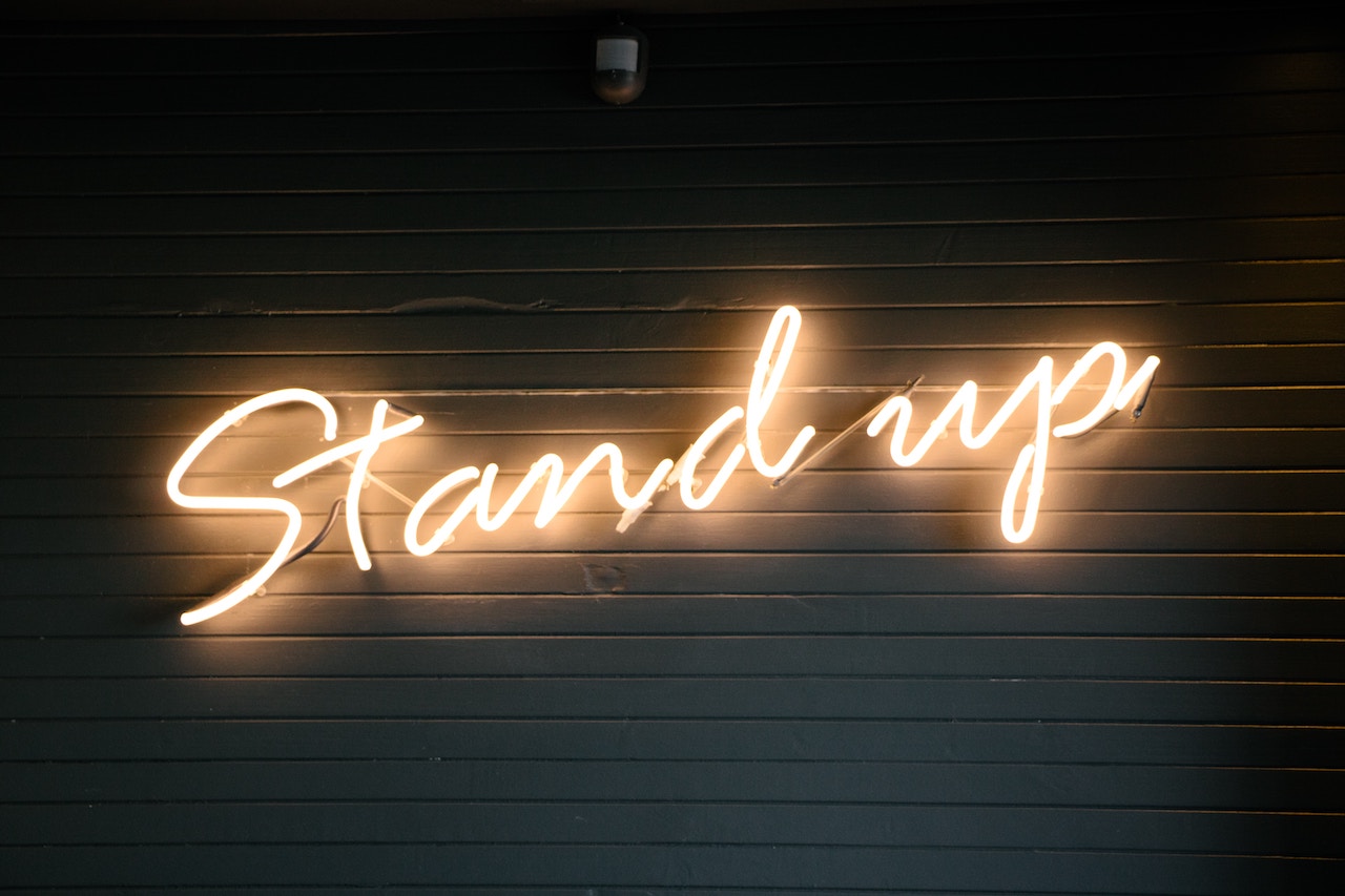Stand-up neon sign