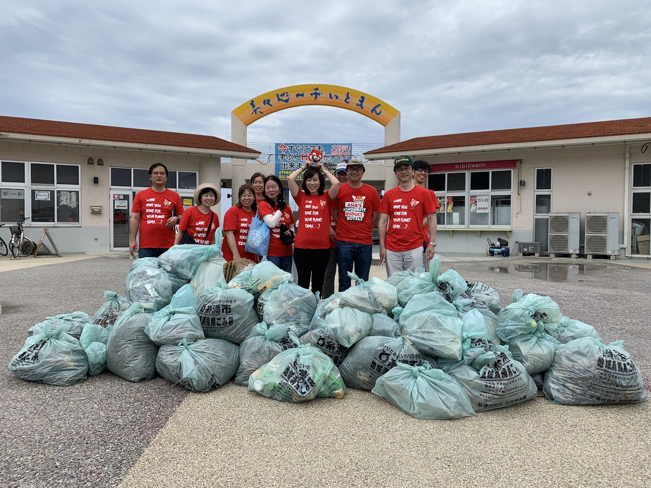 Lots of trash bags from Bibi Beach clean-up