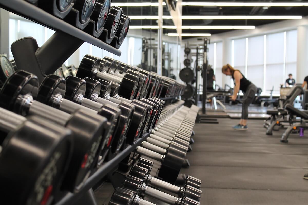 Woman exercising at a gym