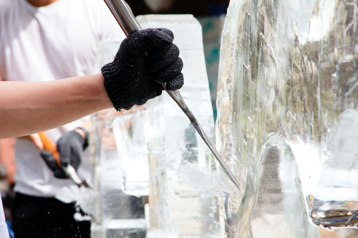 Ice carving at Sapporo Snow Festival