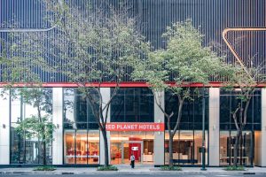 exterior of the new budget hotel in BGC Red Planet BGC The Fort